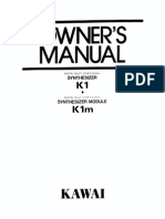 Kawai K1 Synthesizer Owners Manual