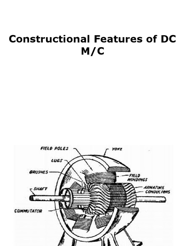 Constructional Features of DC Motor PDF Electric Motor Force