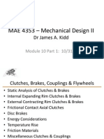 Mechanical Design II Clutches, Brakes, Couplings & Flywheels