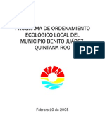 Programa de Ordenamiento Ecológico Local del Municipio Benito Juárez