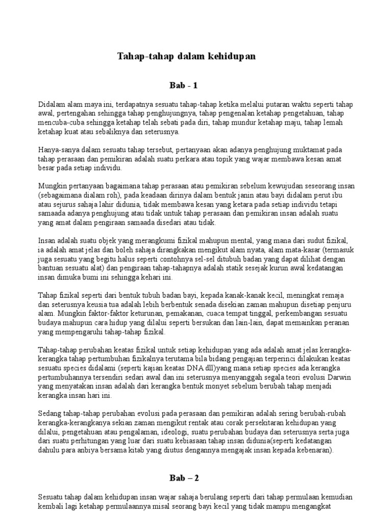 Tahap Tahap Kehidupan Pdf