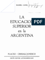 Daniel Cano - Educación Superior en La Argentina