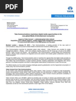Download Tata Communications Press release  Global Media and Entertainment Solutions Group by Tata Communications SN26040266 doc pdf