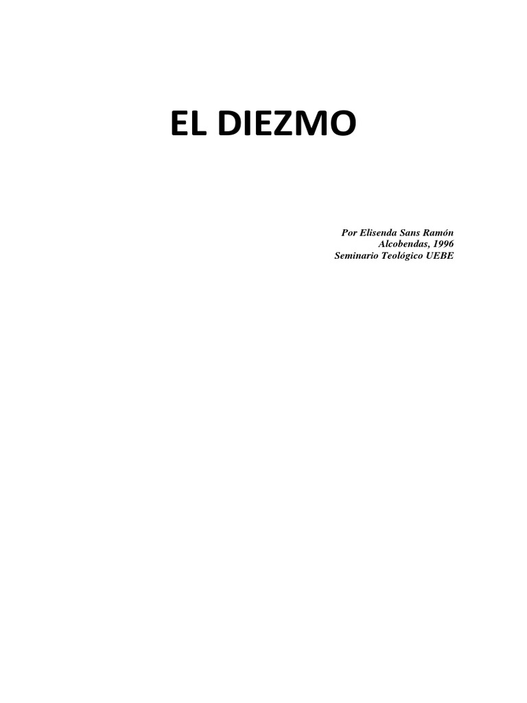 El Diezmo en el Antiguo Testamento | PDF | Diezmo | Sacerdote