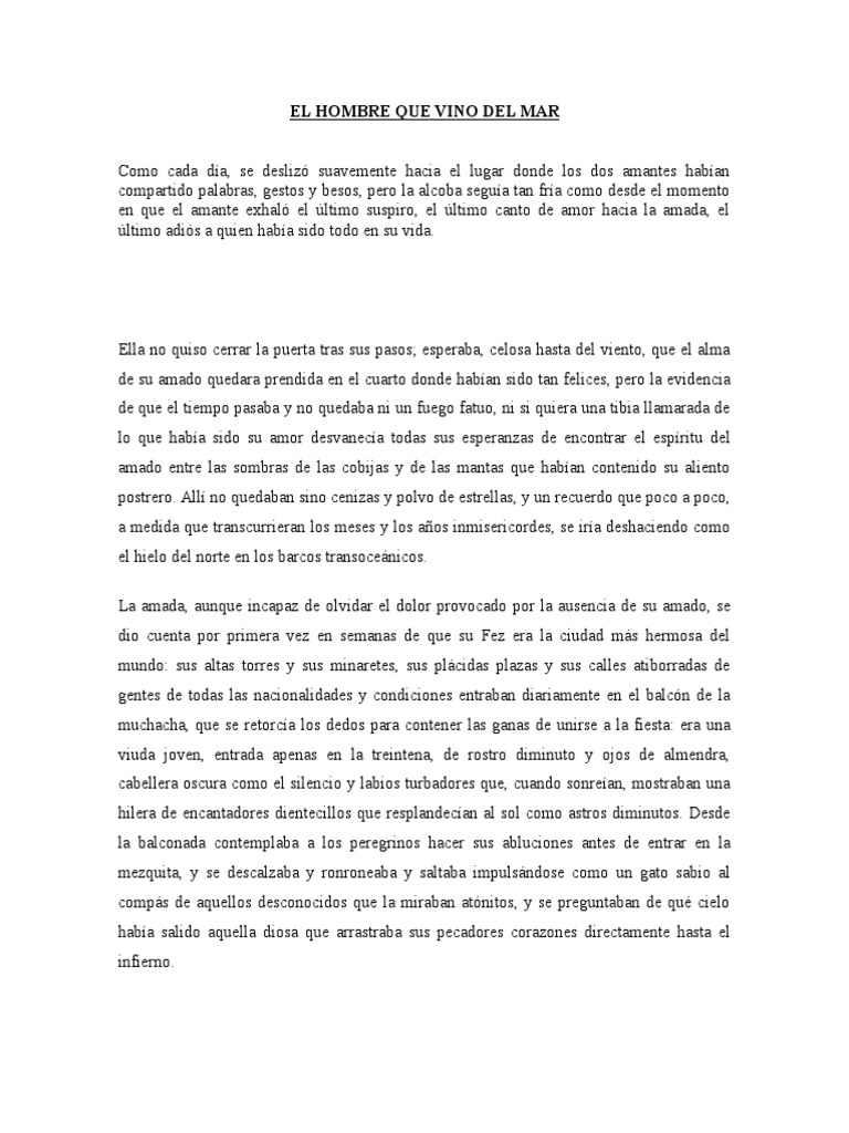 El Hombre Que Vino Del Mar