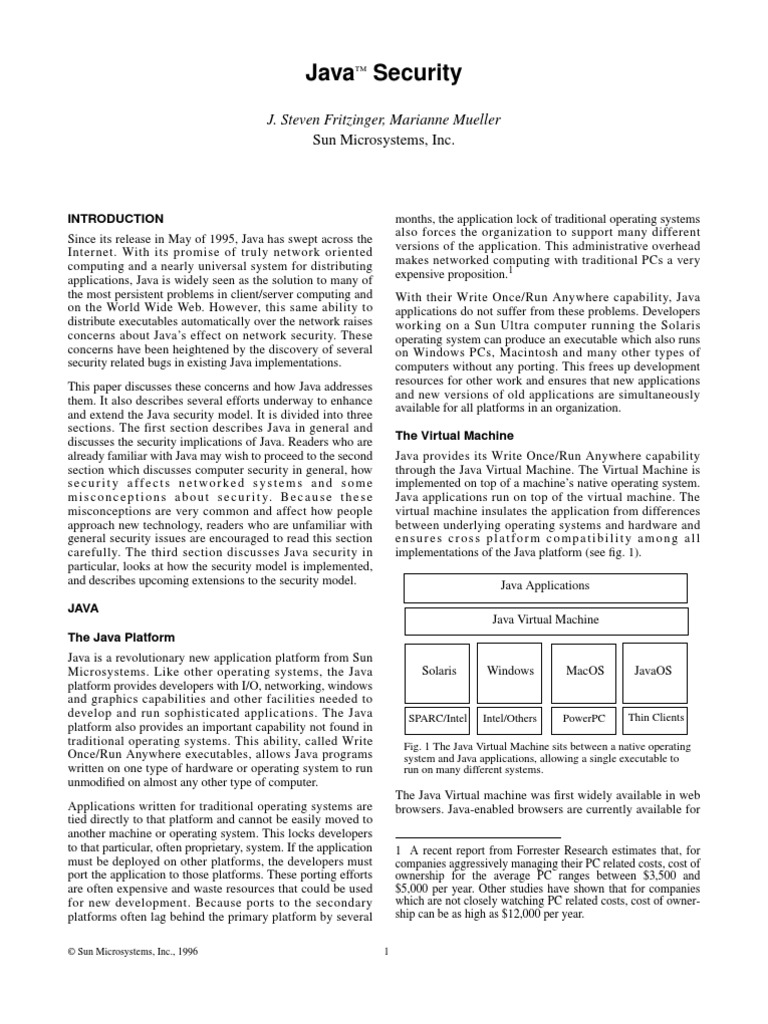 Java Security: J. Steven Fritzinger, Marianne Mueller | PDF | Java ...