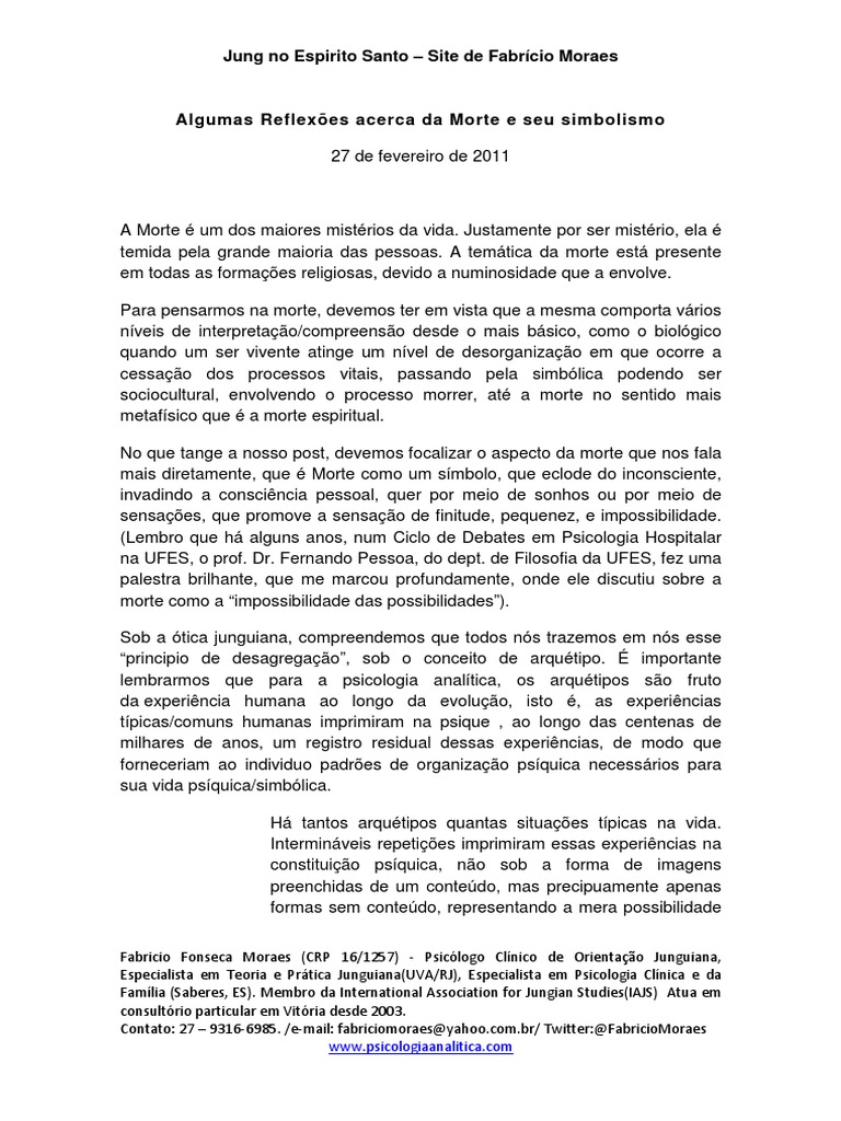 38 - Algumas Reflexoes Acerca Da Morte e Seu Simbolismo - Fabricio ...