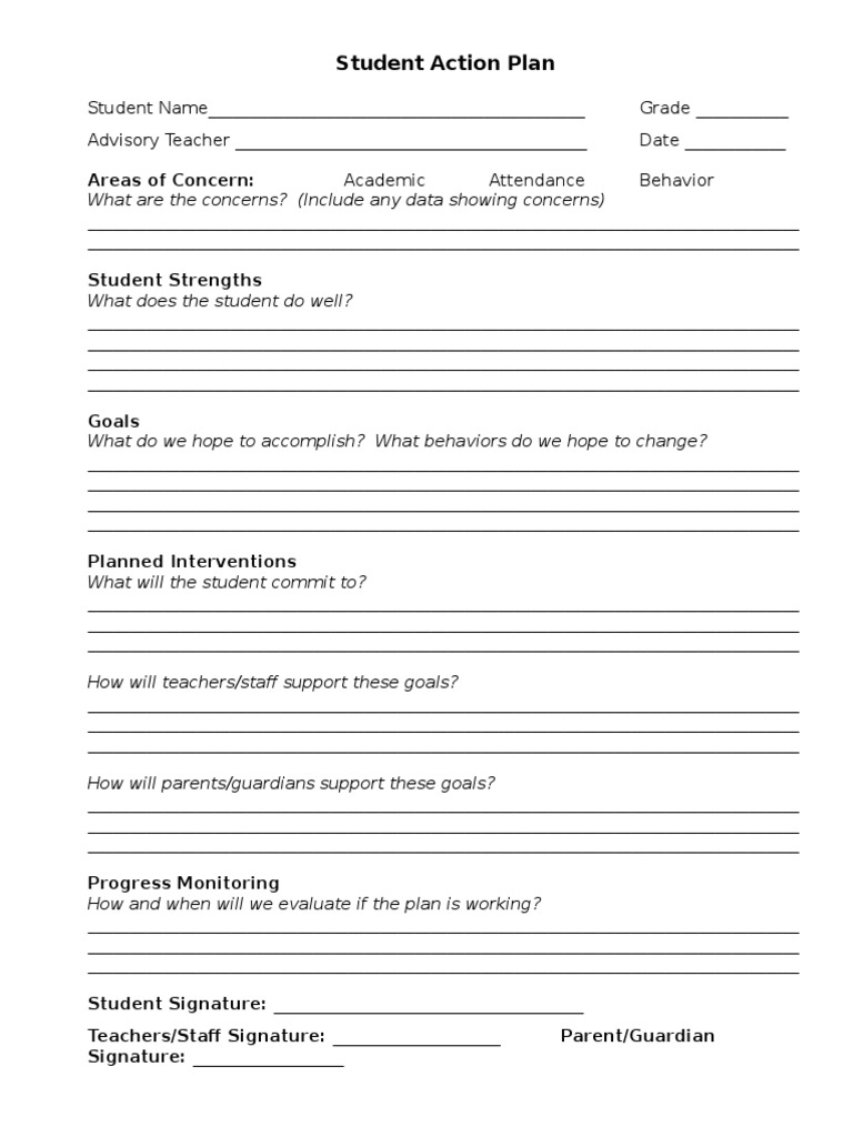 Student Action Plan | PDF