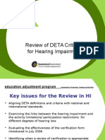 Review of DETA Criteria For Hearing Impairment