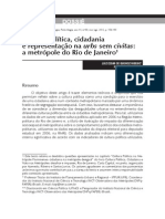 RIBEIRO, L. C. Q; CORRÊA, F. S. Cultura Política, Cidadania e Representação Na Urbs Sem Civitas