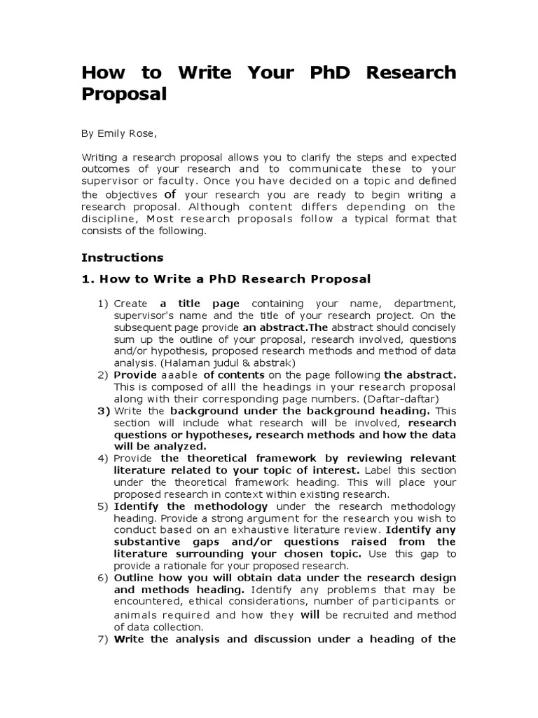 how to write a phd proposal pdf