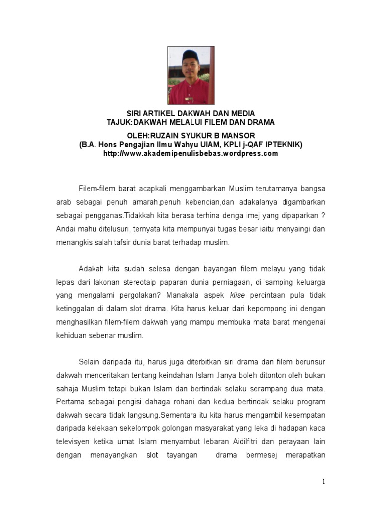 Dakwah Melalui Filem Dan Drama Pdf