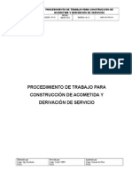 Procedimiento de Trabajo para Construcciónde Acometida y Derivación de Servicios