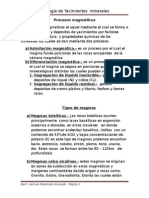 Procesos magmáticos yacimientos minerales