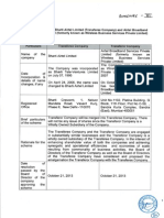 Brief Particulars of Transferor and Transferee Company