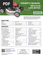 HRR216VKA Lawn Mower Owner's Manual