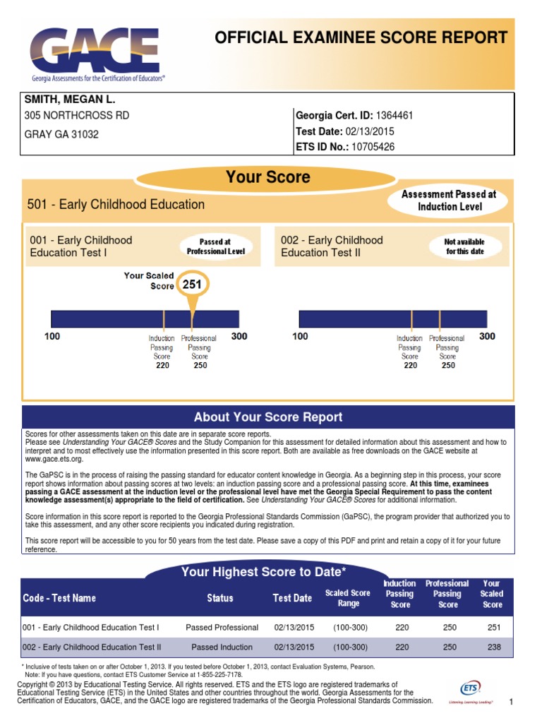 Gace Test 1 Educational Assessment Early Childhood Education