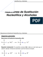 Reacciones SN y propiedades de nucleofilia y basicidad de alcoholes