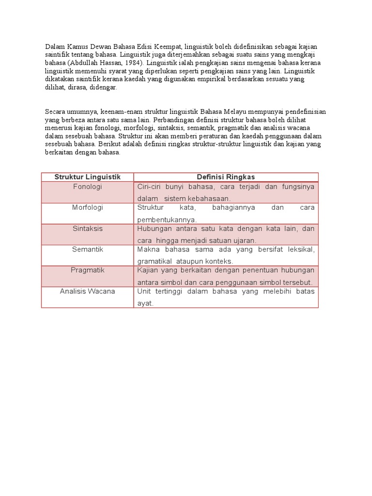 Struktur Linguistik Pdf
