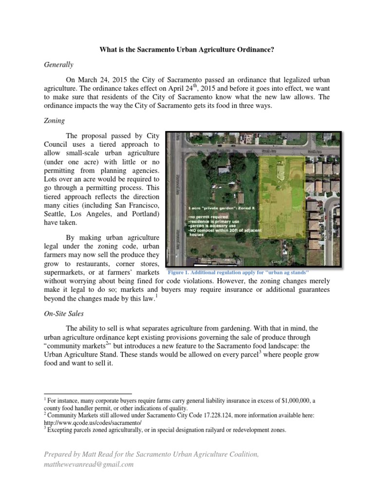 Sacramento Urban Agriculture Coalition Policy Explanation PDF Urban