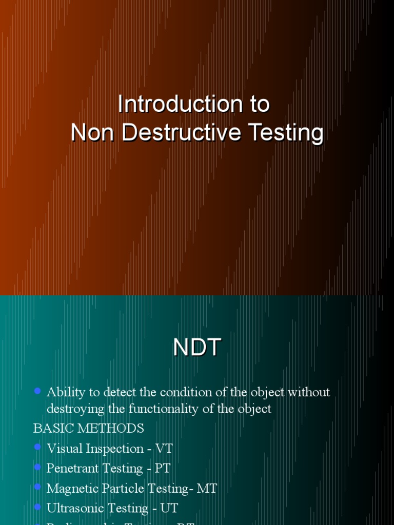 Overview of NDT Methods and Techniques | PDF | Applied And ...
