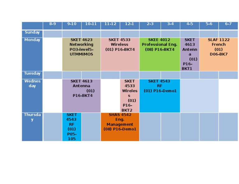 BKT4 Course Schedule Overview | PDF