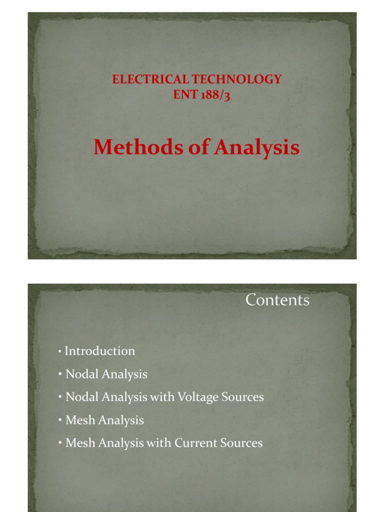 Nodal vs. Mesh Analysis Explained | PDF | Electrical Network | Force
