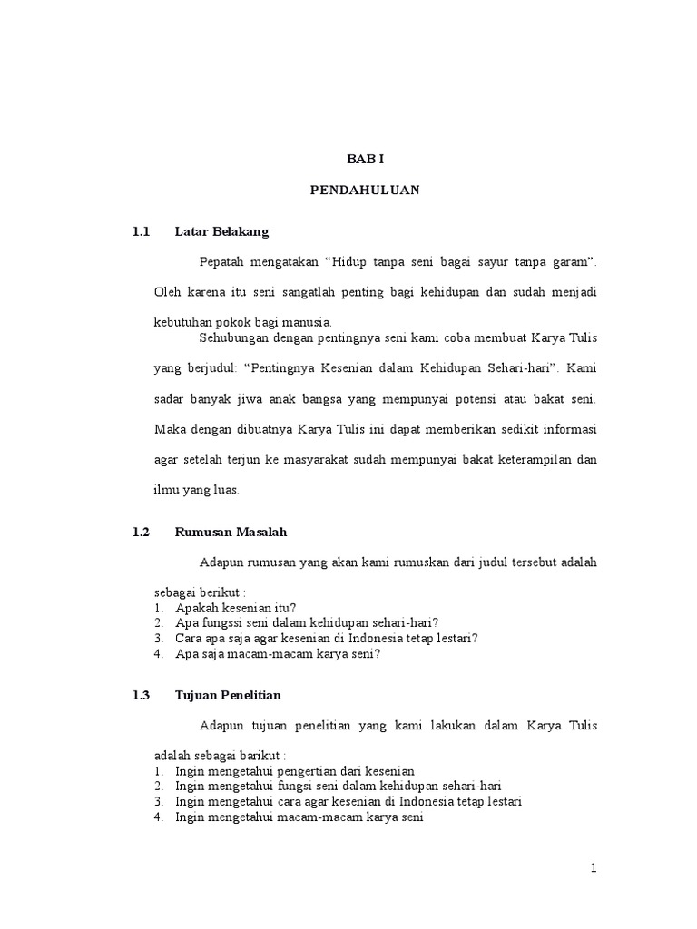 Makalah Pentingnya Seni Pdf