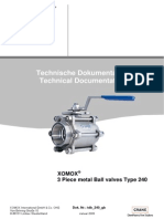 Technische Dokumentation Technical Documentation: Xomox 3 Piece Metal Ball Valves Type 240