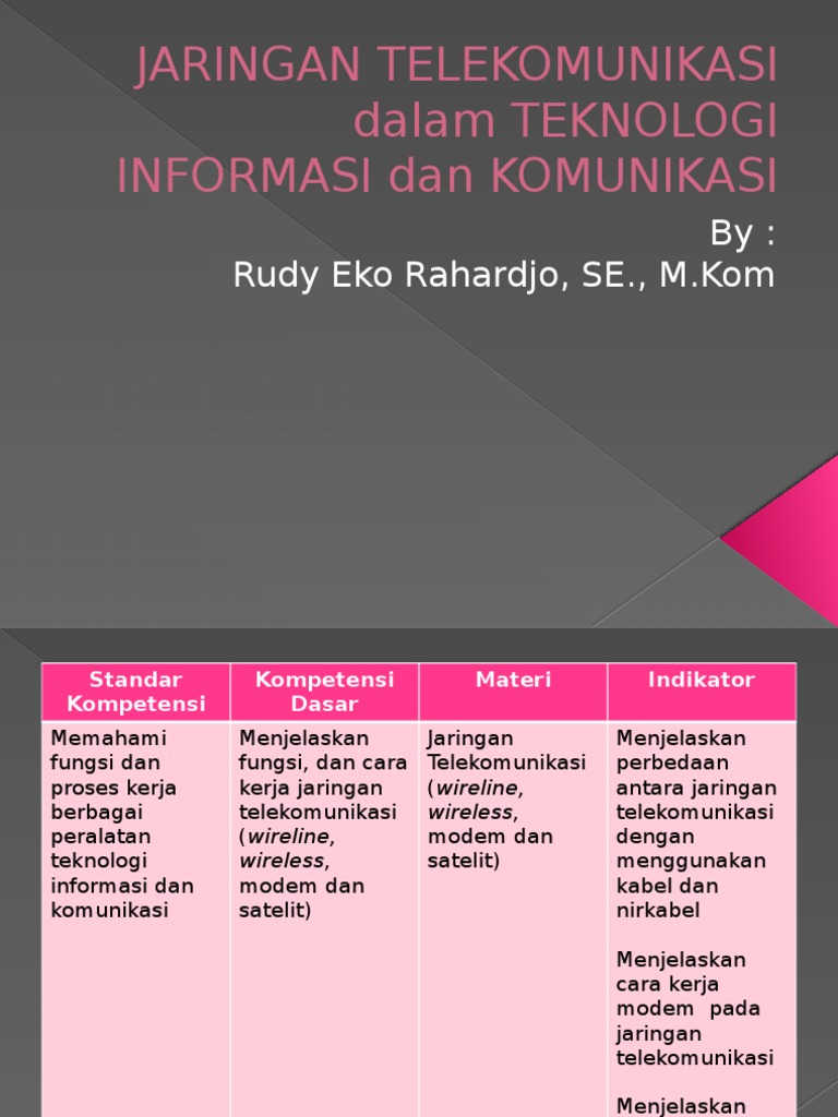Jaringan Telekomunikasi Dalam Teknologi Informasi Dan Komunikasi PDF