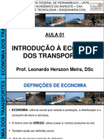Economia Dos Transportes - Aula 01 (Introdução à Economia Dos Transportes - 2012)