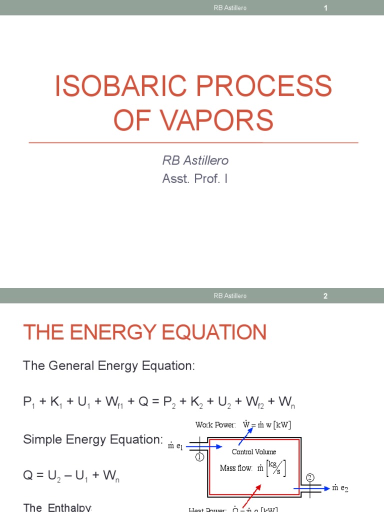 Isobaric Process Enthalpy Steam