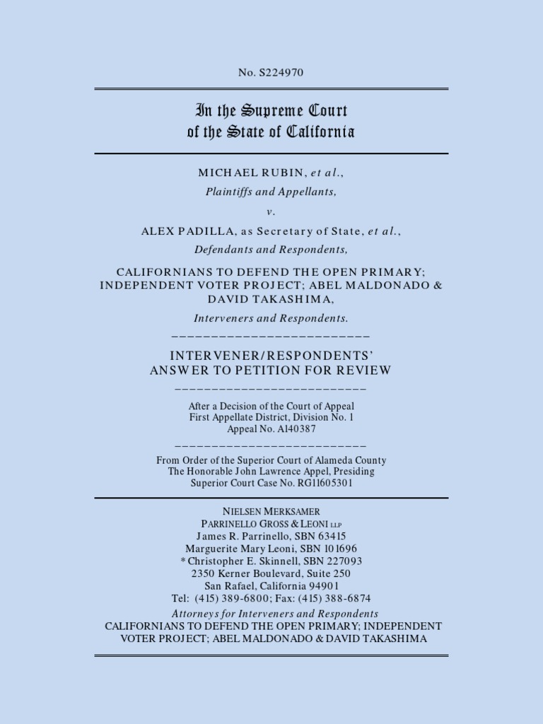 California to Defend Open Primary Primary Election Nonpartisan