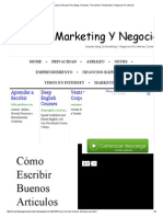 Cómo Escribir Buenos Articulos para Blogs, Revistas Y Periodicos - Marketing Y Negocios Por Internet