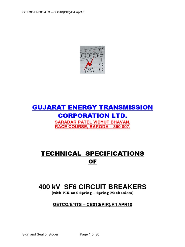 6 400KV CB Pir | PDF | Switch | Insulator (Electricity)