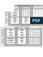 Third and Fourth Form Exam Timetable 2015