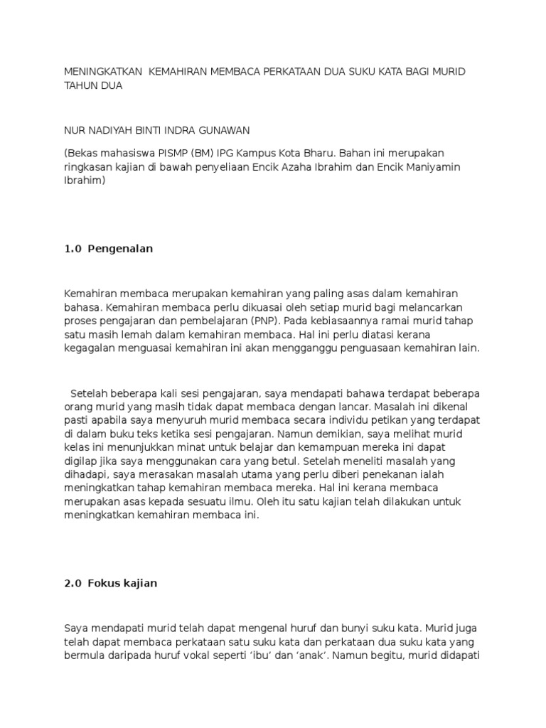 Kajian Tindakan Latih Tubi Pdf