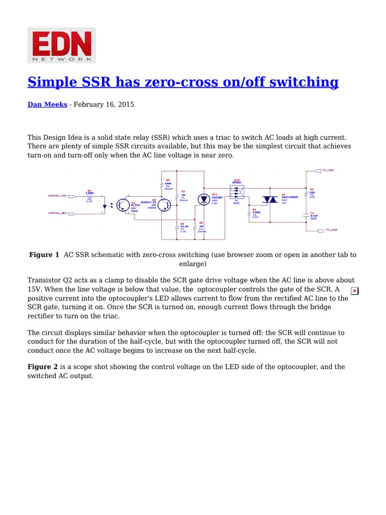 Simple SSR with Zero-Cross Switching | PDF