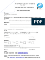 Delegate Registration Form - 2nd Western India Regional Student Conference of ICWAI - Nasik 2010