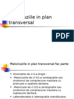 Malocluziile in Plan Transversal