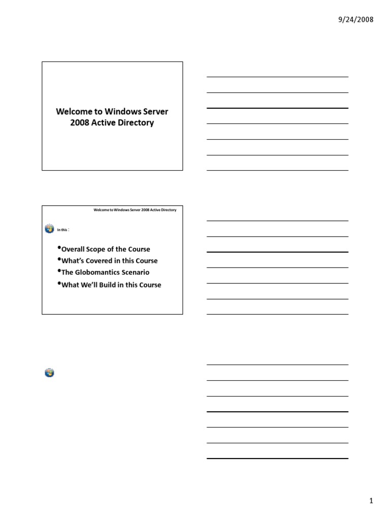 2008 Active Directory Welcome To Windows Server | PDF