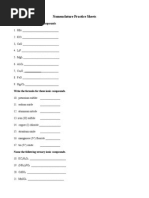 Nomenclature Practice Sheet