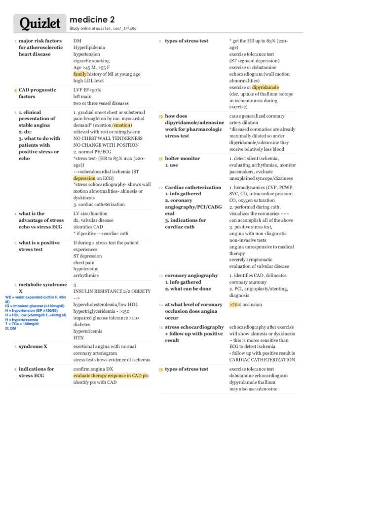 All of Medicine Flashcards | PDF | Myocardial Infarction | Back Pain