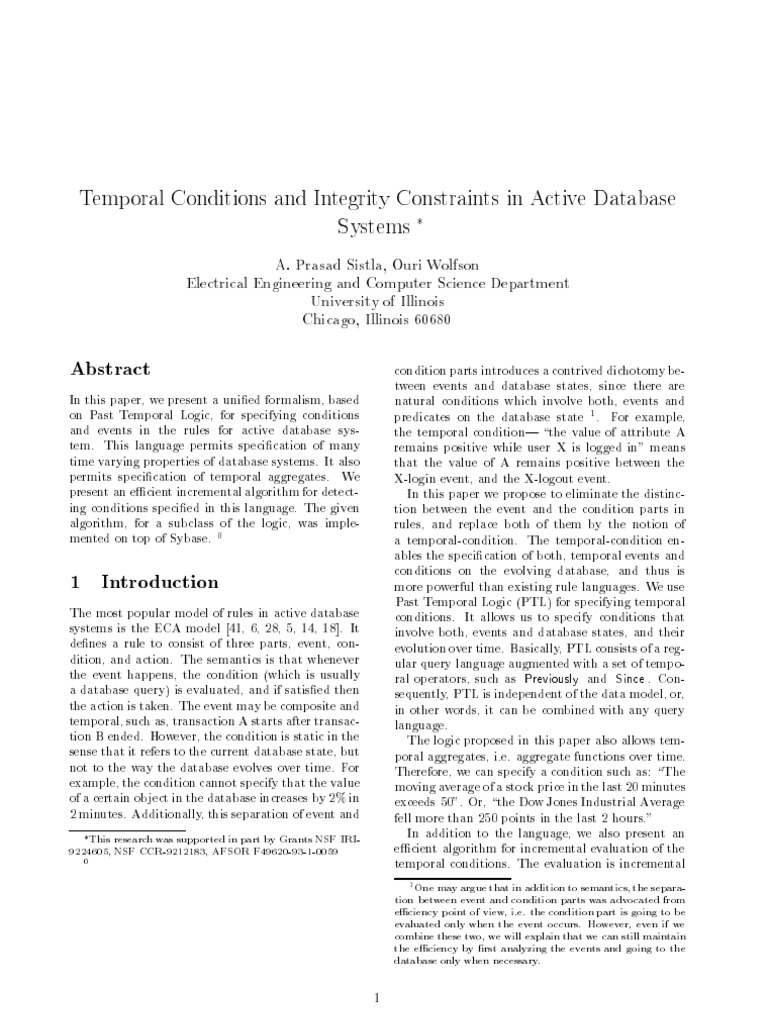 Temporal Conditions and Integrity Constraints in Active Database ...