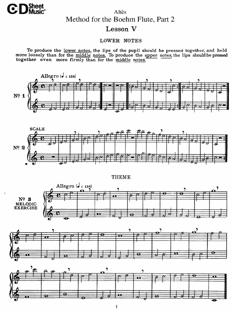 Altes Method For The Boehm Flute (Part 2) PDF PDF