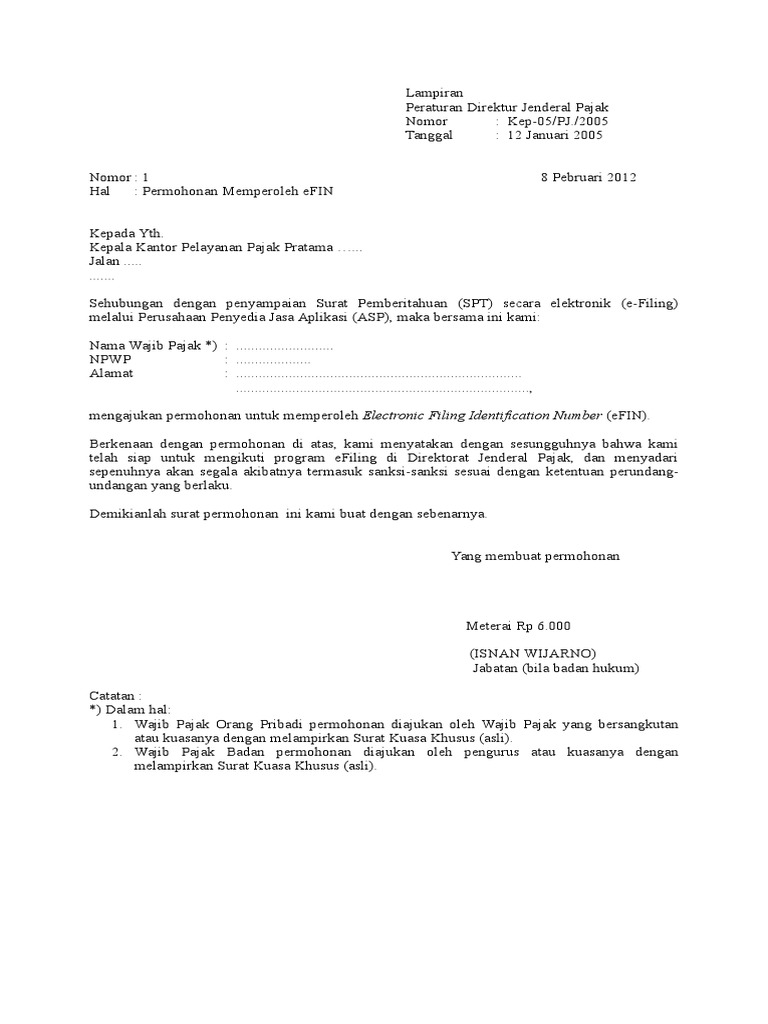 Surat Kuasa E Filing