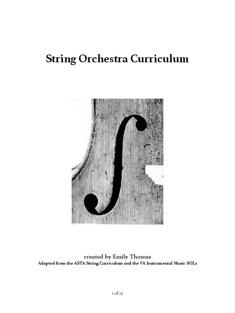 String Orchestra Curriculum PDF Violin Double Bass