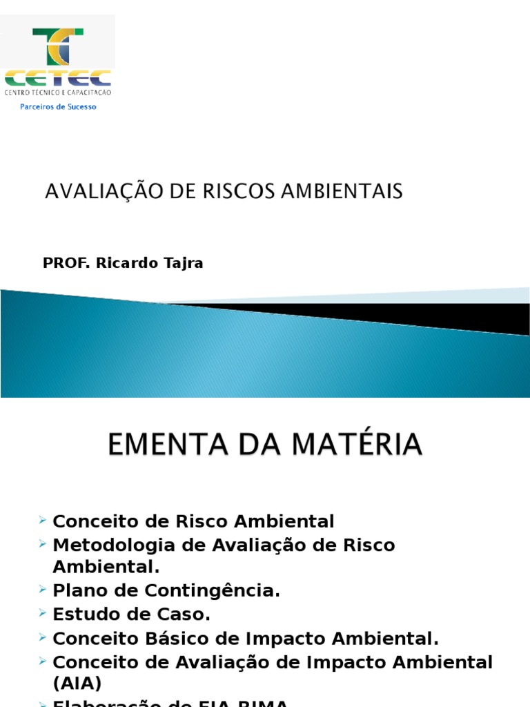 Avaliação de Risco Ambiental e Impactos | PDF | Ambiente natural | Risco
