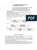 Soal Ujian Farmakokinetika Klinik, 2014