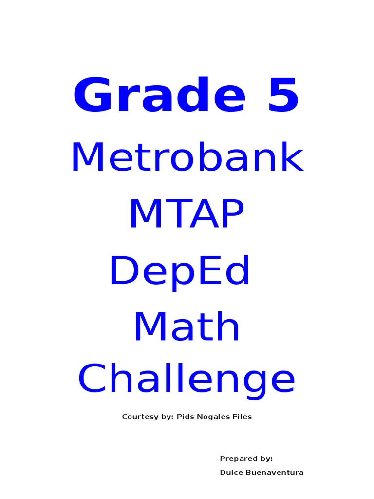 Grade 5 Mtap Reviewer | PDF | Area | Fraction (Mathematics)